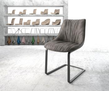 Jedálenská stolička Elda-Flex antracit vintage konzolová podnož plochá
