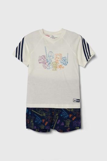 Detská bavlnená súprava adidas béžová farba
