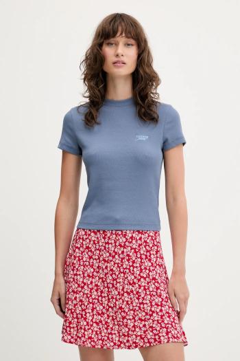 Tričko Tommy Jeans dámske, modrá farba, DW0DW20910