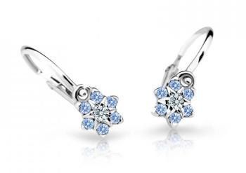 Cutie Jewellery Pôvabné detské náušnice z bieleho zlata C2152-10-X-2 svetlo modrá