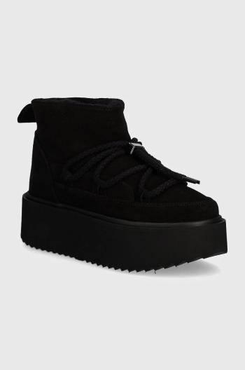 Semišové snehule Inuikii Classic Low Platform čierna farba, 1001.006.0012