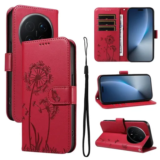 ART DANDELION Peňaženkové puzdro pre Honor Magic8 Pro červené