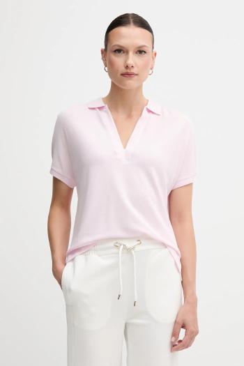 Polo tričko Tommy Hilfiger dámske, ružová farba, WW0WW44512