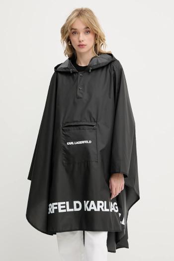 Pončo Karl Lagerfeld čierna farba, prechodná, oversize, A3W50105