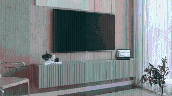 ArtExt Závesný TV stolík JOY | 200 cm Farba: Sivá (drážky)