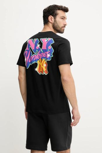 Bavlnené tričko 47 brand MLB New York Yankees pánske, čierna farba, s potlačou, BB017TMMADL658109JK