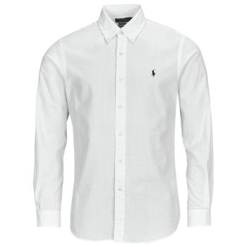 Polo Ralph Lauren  CHEMISE COUPE DROITE EN SEERSUCKER  Košele s dlhým rukávom Biela