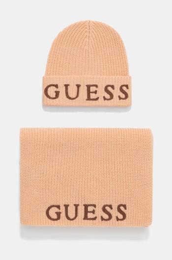 Čiapka a šál Guess oranžová farba, GFBOXW P4402