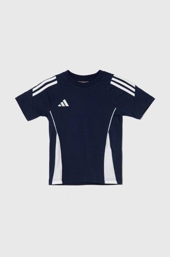 Detské bavlnené tričko adidas Performance TIRO24 SWTEEY tmavomodrá farba, vzorované