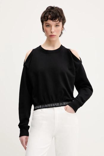 Mikina Karl Lagerfeld Jeans dámska, čierna farba, jednofarebná, A2W20062