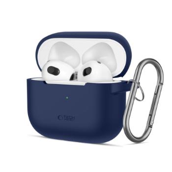 Tech-Protect Silicone Hook puzdro na Apple AirPods 3, tmavomodré