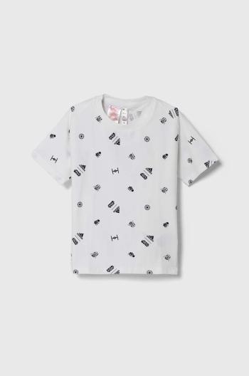 Detské tričko adidas x Star Wars biela farba, vzorované