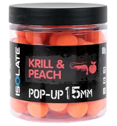 Shimano plávajúce boilie isolate pop-up krill peach fluoro orange - 15 mm 80 g
