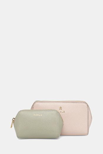 Kožená kozmetická taška Furla 2-pak ružová farba, WE00453.ARE000.4050S