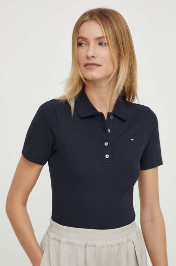 Polo tričko Tommy Hilfiger dámsky, tmavomodrá farba, WW0WW42047