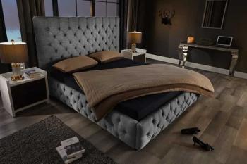 LuxD Dizajnová posteľ Laney Chesterfield 180 x 200 cm sivá