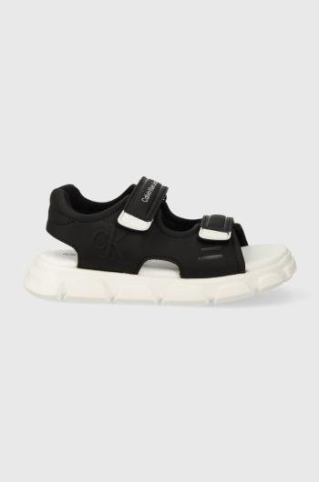 Detské sandále Calvin Klein Jeans čierna farba