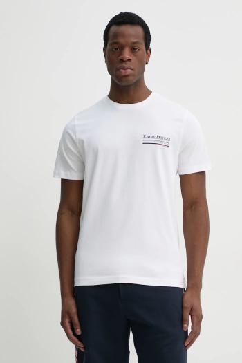 Bavlnené tričko Tommy Hilfiger pánske, biela farba, s potlačou, MW0MW38614