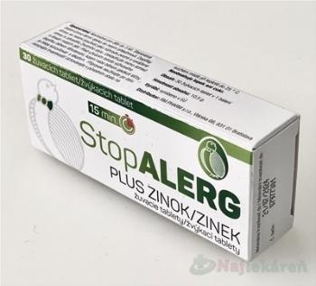 STOPALERG Plus zinok 30 žuvacích tabliet