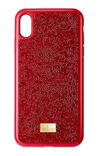 Puzdro na mobil iPhone XS Max Glam Rock Swarovski červená farba