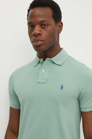 Bavlnené polo tričko Polo Ralph Lauren zelená farba,jednofarebné,710536856