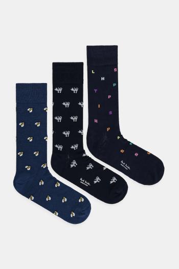 Ponožky Paul Smith 3-pak tmavomodrá farba, M1A-SOCK-TNAVY