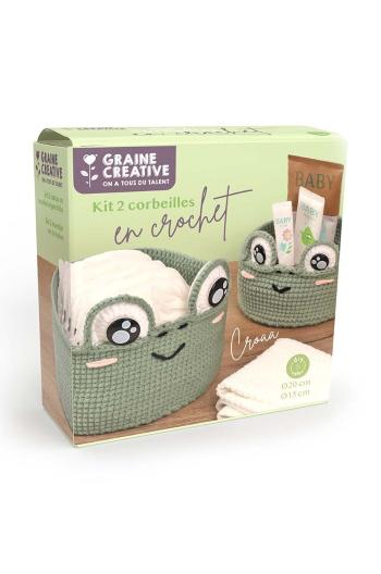 Súprava diy na háčkovanie košíkov Graine Creative Grenouille 2-pak