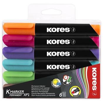 KORES K-MARKER permanentný silný – sada 6 farieb (20902)