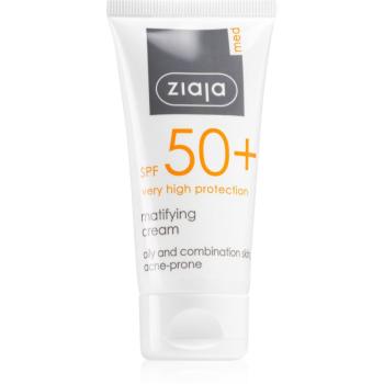 Ziaja Med Protecting UVA + UVB zmatňujúci opaľovací krém na tvár SPF 50+ 50 ml