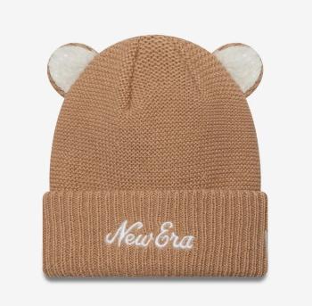 Detská zimná čapica Child New Era Teddy Bear Ears Beige Cuff Knit Beanie Hat - Child