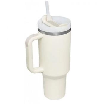 Livefy pohár so slamkou Happycup 1l, biely