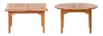 DEOKORK Teakový stôl ELEGANTE 130 / 180 × 120 × 78 cm | obdĺžnik | rozkladacia
