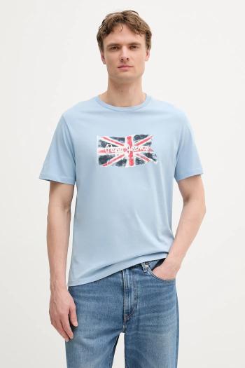 Bavlnené tričko Pepe Jeans Clag pánske, tmavomodrá farba, s potlačou, PM509384