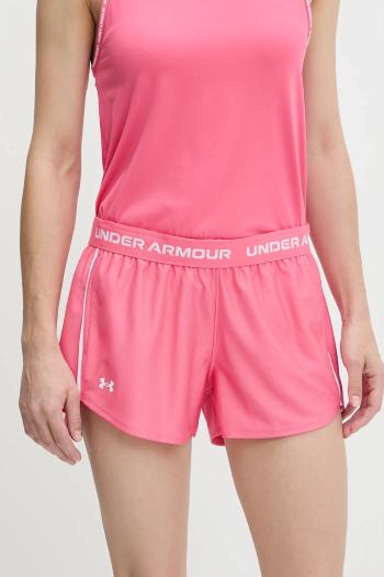 Tréningové šortky Under Armour Tech Play ružová farba, s nášivkou, stredne vysoký pás, 1389882