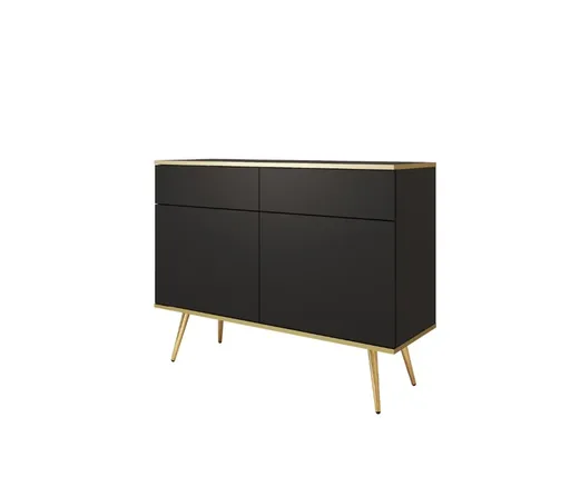 ArtPS Komoda BIJOU KSZ-107 | čierna / zlaté nohy
