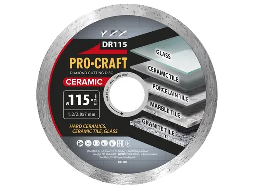 Diamantový rezný kotúč 115 mm PROCRAFT DR115 Ceramic