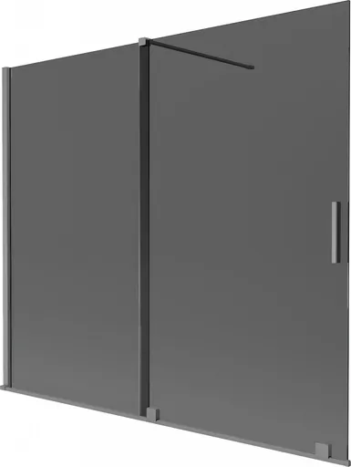 MEXEN/S - Velár dvojkrídlová posuvná vaňová zástena 180 x 150, grafit, grafit metal 896-180-000-41-95