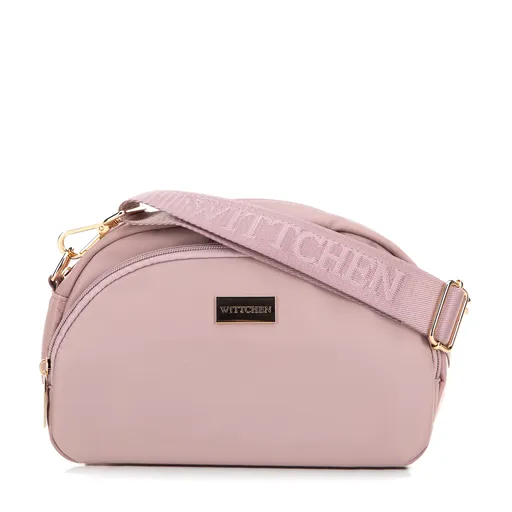 Dámska kabelka na rameno z nylonu ružová 29-4P-204-34