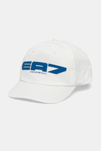 Bavlnená šiltovka EA7 Emporio Armani biela farba, s potlačou, AF13644.7X000053