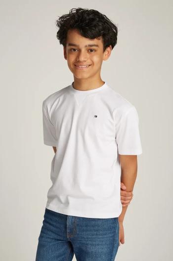 Detské bavlnené tričko Tommy Hilfiger biela farba, jednofarebné, KB0KB09601