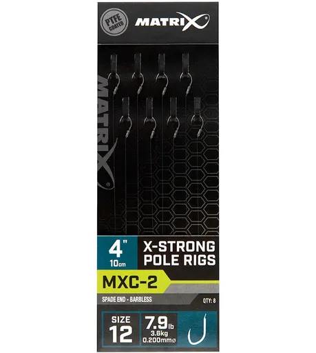 Matrix náväzec mxc-2 x-strong pole rig barbless 10 cm - size 12 0,20 mm