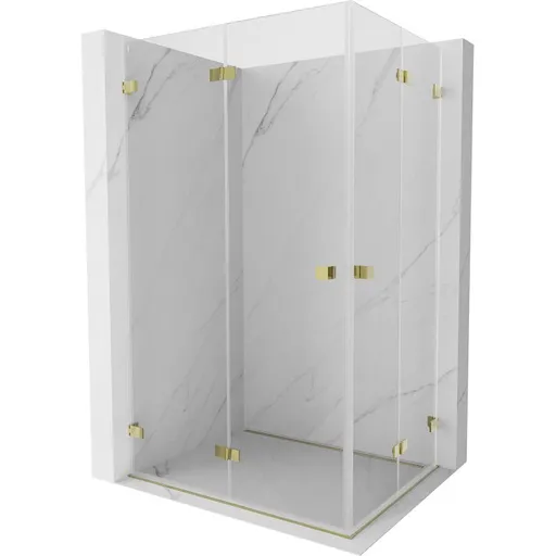 MEXEN/S - Lunar-F Duo sprchovací kút skladacie dvere 95 x 85, transparent, zlato 836-095L-085P-50-00
