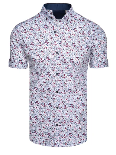 Pánska košeľa s krátkym rukávom biela Dstreet KX1071