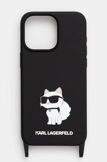 Puzdro na mobil Karl Lagerfeld iPhone 15 Pro Max 6.7" čierna farba, KLHCP15XSCBSCNK