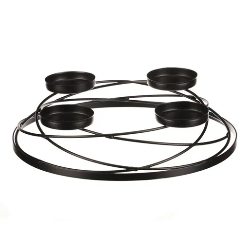 Adventní svietnik kovový, čierna, pr. 35 cm