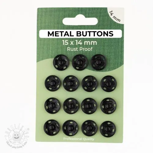 Stláčací gombík METAL 14 mm black
