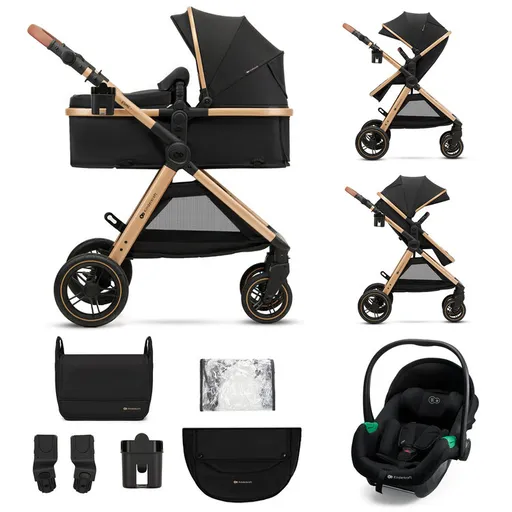 KINDERKRAFT Kočík kombinovaný 3v1 Esme Pro Pure Black