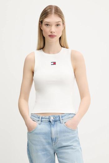 Top Tommy Jeans biela farba, DW0DW20896