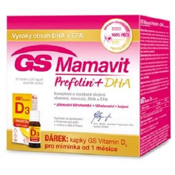 GS Mamavit Prefolin+DHA, 30 tablet + 30 kapslí + dárek GS Vitamin D3  (8595693300183)