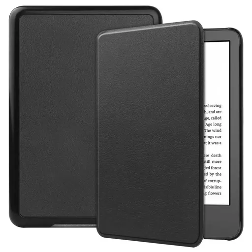 LEATHER Zaklápacie puzdro pre Amazon Kindle 11. generácia 2022 / 2024 čierne
